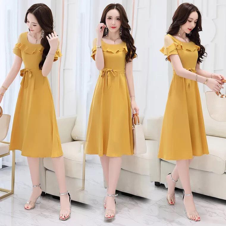 Đầm form dài rớt vai HOT Fashion Đi chơi, dự tiệc MSX010/ Có 3 màu