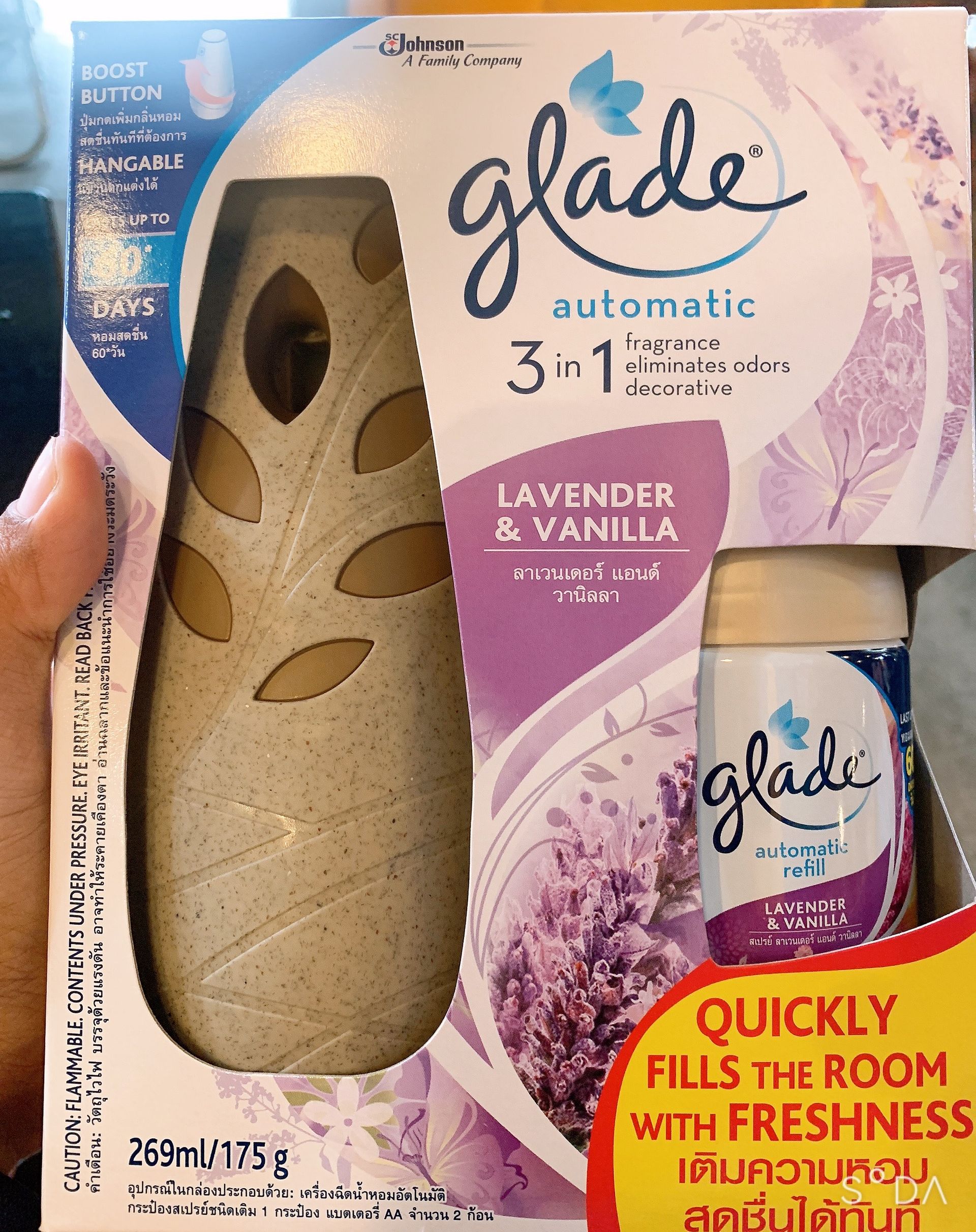 Bộ Máy xịt thơm phòng GLADE hương Lavender Vani