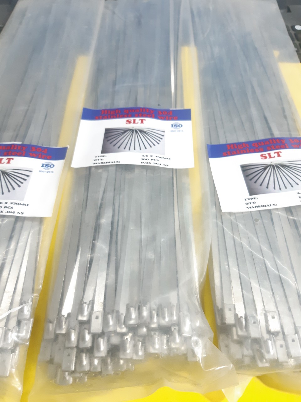 Túi 100 dây rút inox 304 kích thước 4.6x400mm