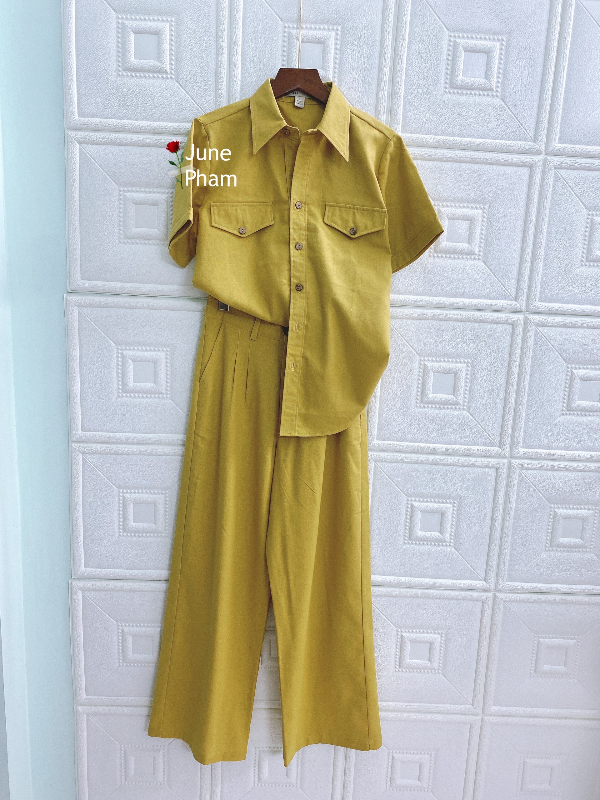 Set Linen bột áo sơ mi tay ngắn và quần dài form rộng NHIỀU MÀU. JUNE S06. Bigsize từ 40kg đến 85kg. Ảnh thật