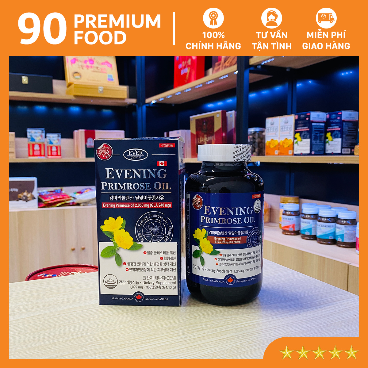 Viên Uống Tinh Dầu Hoa Anh Thảo Tím Evening Primrose Oil Hàn Quốc