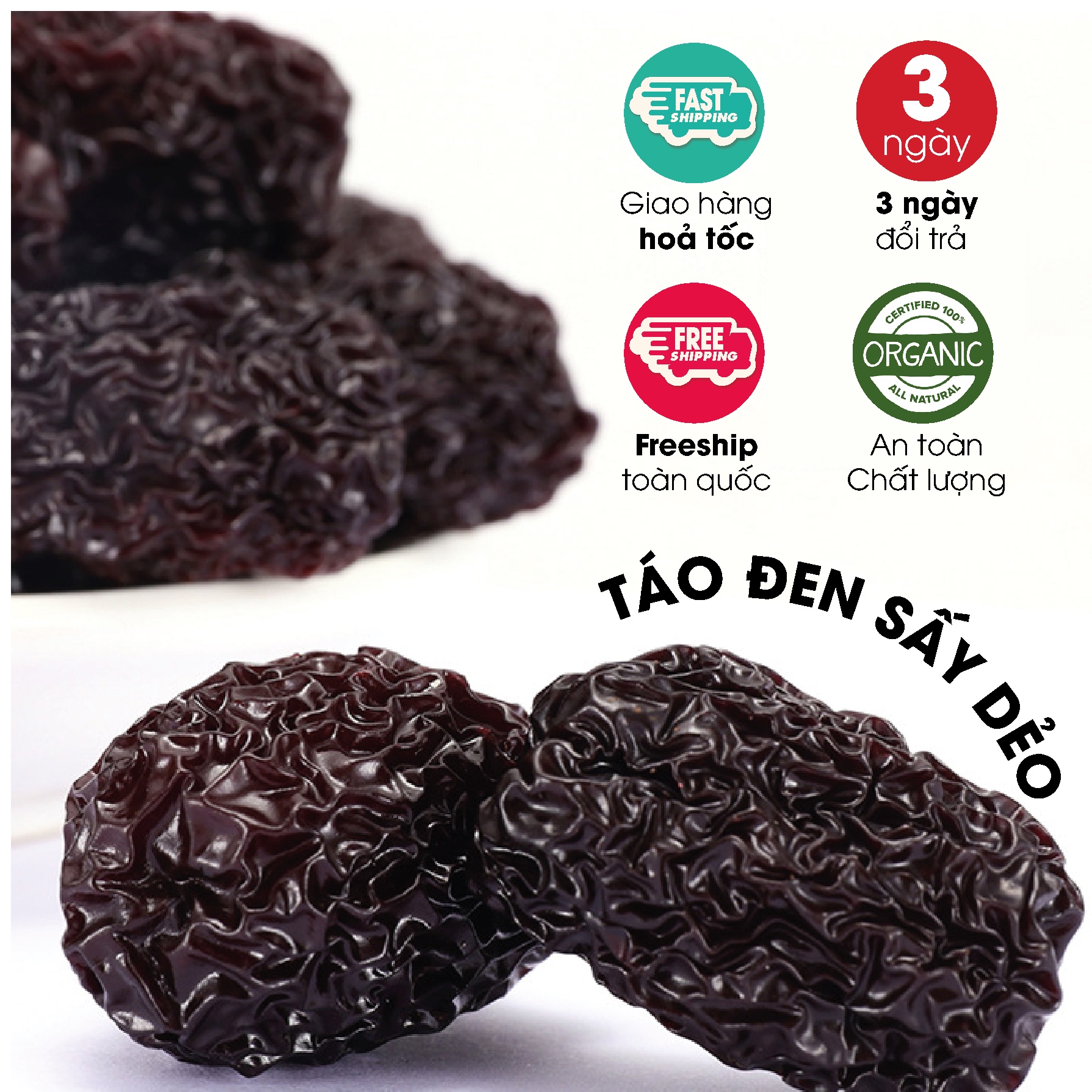 Táo đen sấy dẻo không đường ăn vặt mẹ bầu/ ăn vặt ăn kiêng/ ăn vặt healthy lành mạnh/ ăn vặt giảm cân