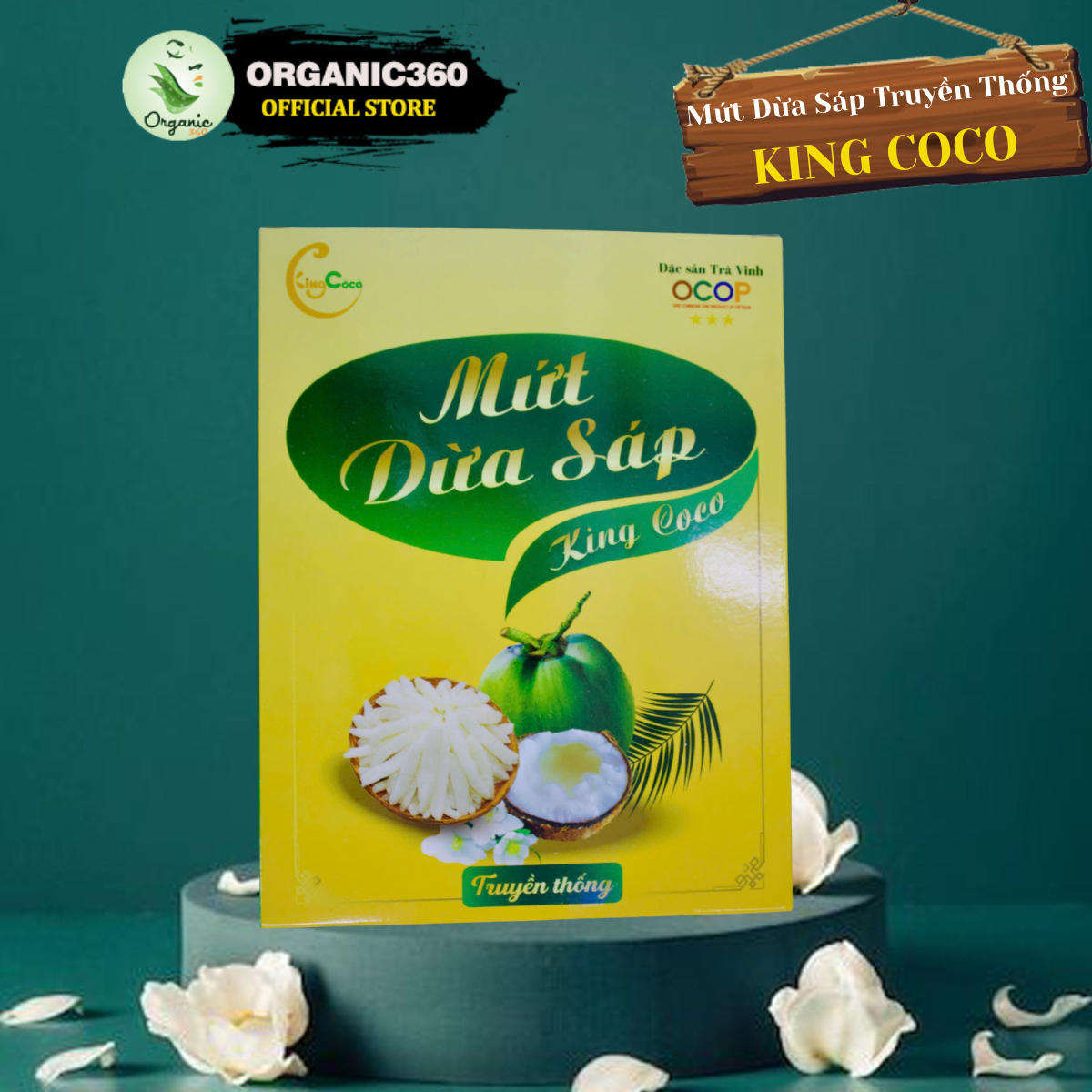 Mứt Dừa Sáp KING COCO Truyền Thống Tiết Kiệm Hơn Ít Ngọt Đặc Sản 500g