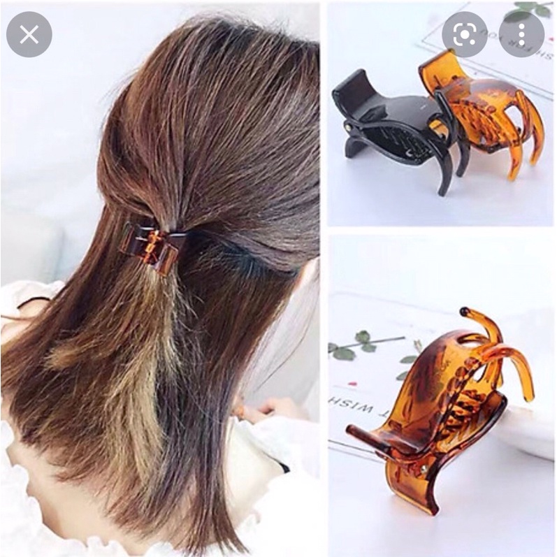 Kẹp tóc càng cua 3 răng tạo xoăn nhẹ phong cách Hàn Quốc