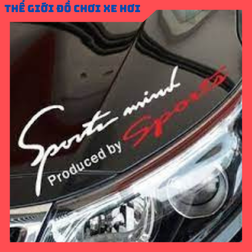 Tem Sport mind mặt capo ô tô ( màu trắng )