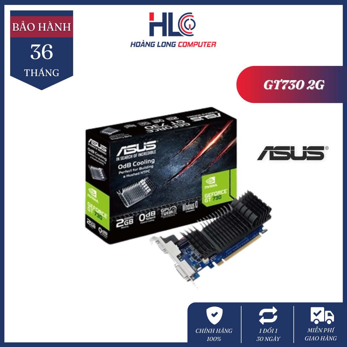 Card màn hình asus gt730 - sl - 2gd5 brk - card màn hình, vga chính hãng asus bảo hành 36 tháng - hlc gaming
