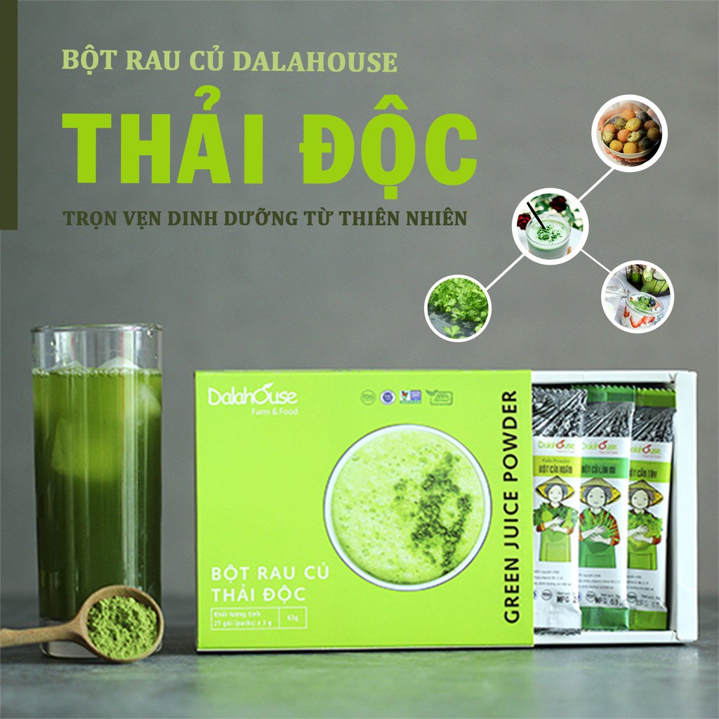 Bột Rau Củ Thải Độc DalaHouse- Combo Detox 63 gram