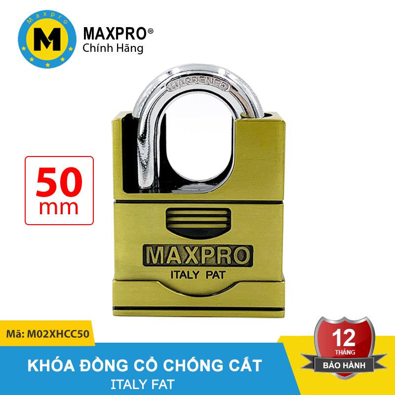 Ổ khóa chống cắt ổ khóa cửa chìa xe hơi maxpro vàng đồng cổ 50mm - m02xhcc50