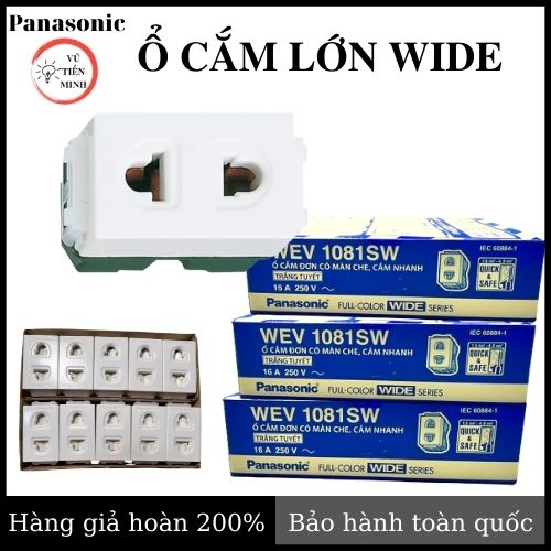 [FreeshipMAX] [HÀNG CHÍNH HÃNG] Ổ cắm đơn Panasonic có màn che - WIDE (Hạt to) WEV1081SW - ổ cắm hạt nhỏ WEV1081H