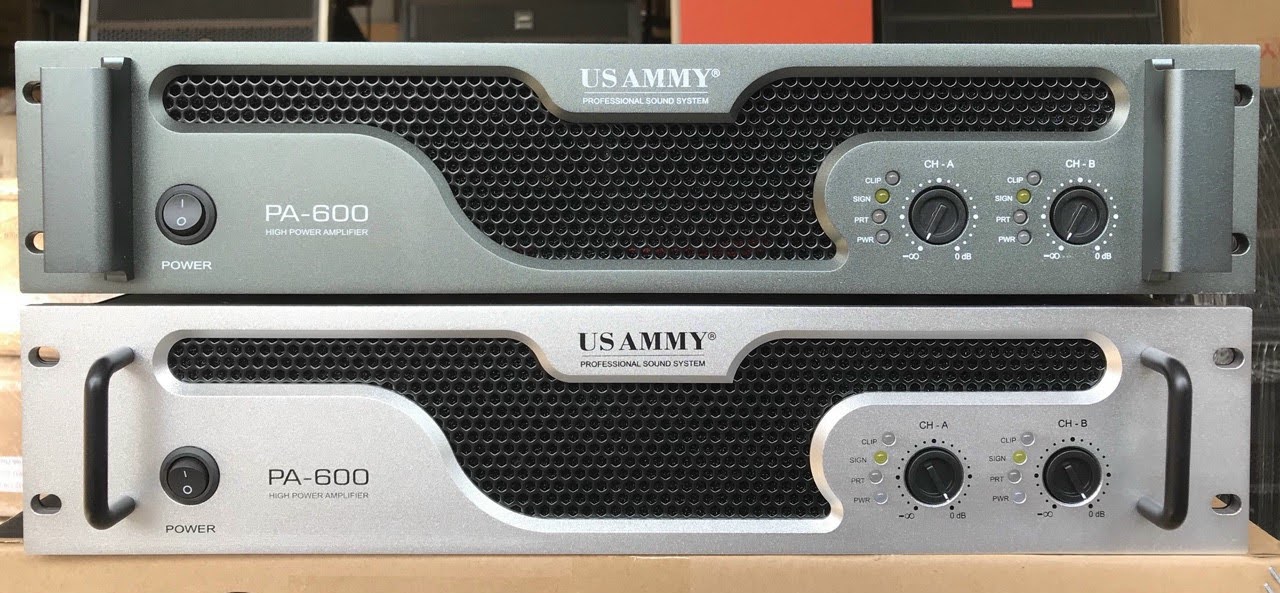 [Trả góp 0%]Đẩy công suất USAMMY PA 600 2 kênh 24 sò tăng phô nguồn xuyến sợi đồng 1200W quạt điều tốc tuyến tính.