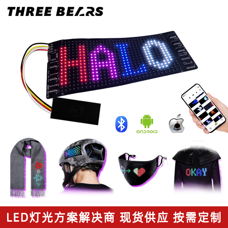 -A Siêu Mỏng led Màn Hình Linh Hoạt Cong   Mũ Phát Sáng, Màn Hình Quảng Cáo Ô Tô, Lập Trình Bluetooth, Màn Hình Pixel Đầy Đủ Màu Sắc