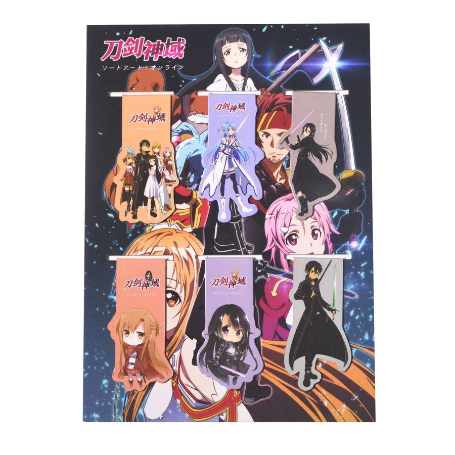 Bộ 6 Bookmark nam châm anime đánh dấu sách anime - Sword Art Online