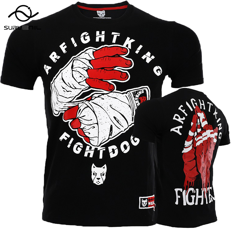 Muay Thái T-Shirt MMA Rashguard đấm bốc Jerseys thể dục jiu jitsu SANDA người đàn ông thể thao phòng tập thể Dục Đào Tạo Áo sơ mi chiến đấu eo chiến đấu mặ