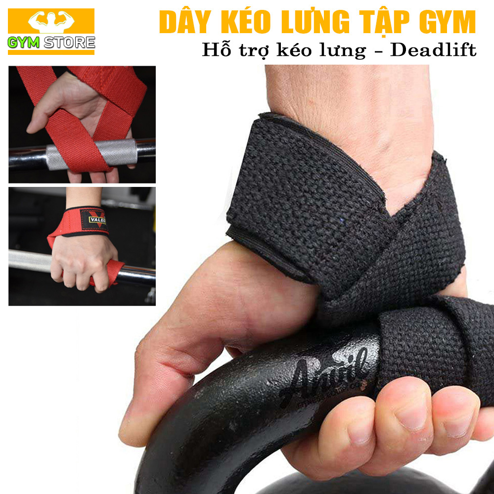 Dây kéo lưng tập GYM Valeo - Lifting Grips (Lót Tay & Kéo Lưng) - Lifting Straps [1 Đôi]
