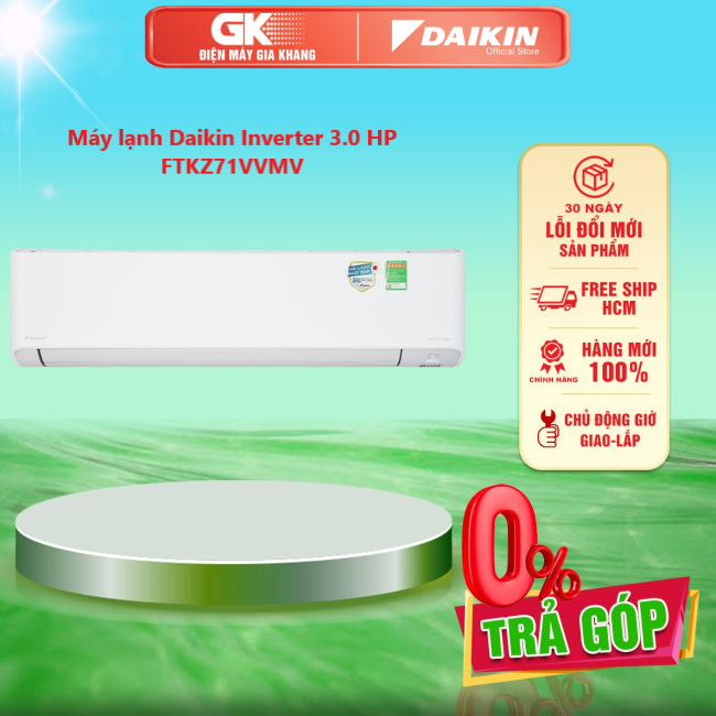 Máy lạnh daikin inverter 3.0 hp ftkz71vvmv - giao toàn quốc - freeship hcm