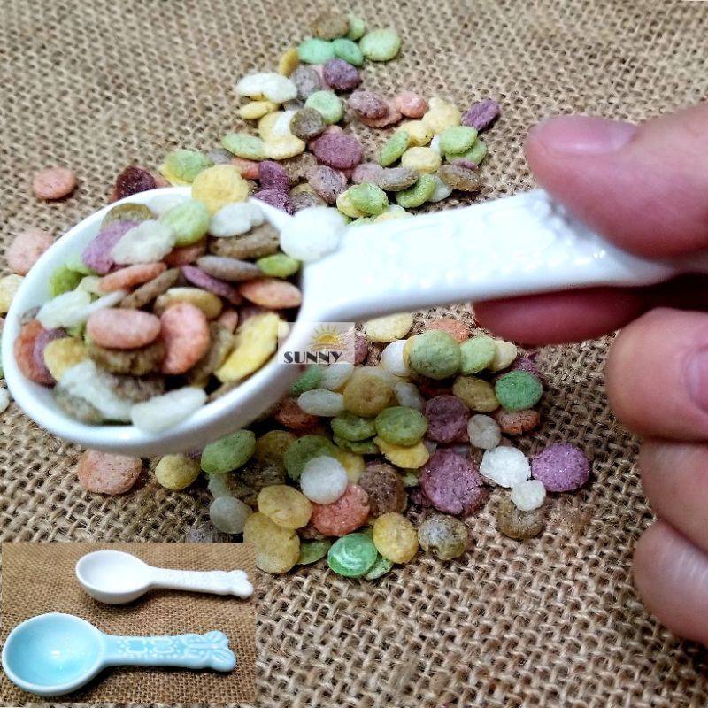 Muỗng gốm sứ xúc hạt thức ăn hamster, thú nhỏ