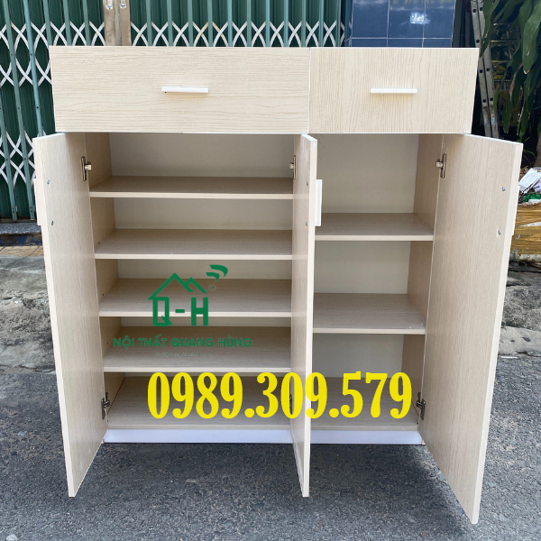 TỦ GIÀY DÉP NHỰA ĐÀI LOAN 3 CÁNH MÀU KEM GIAO HỎA TỐC