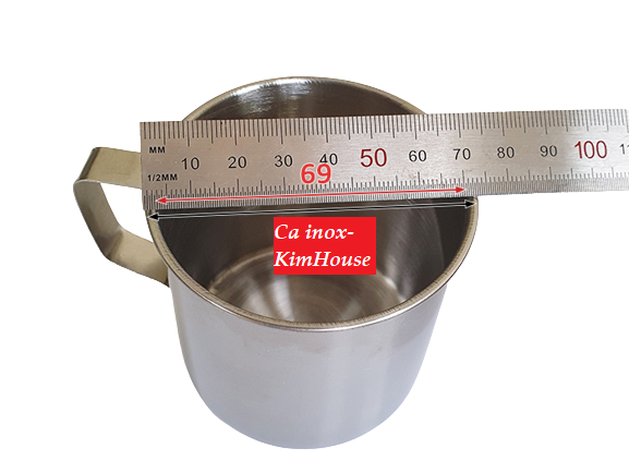 Ca inox không gỉ ,ca uống nước nhỏ gọn có quai cao cấp