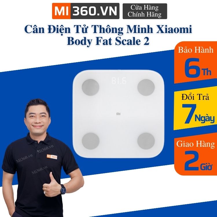 Cân điện tử thông minh xiaomi body fat scale 2✅ kết nối app✅ hàng chính hãng
