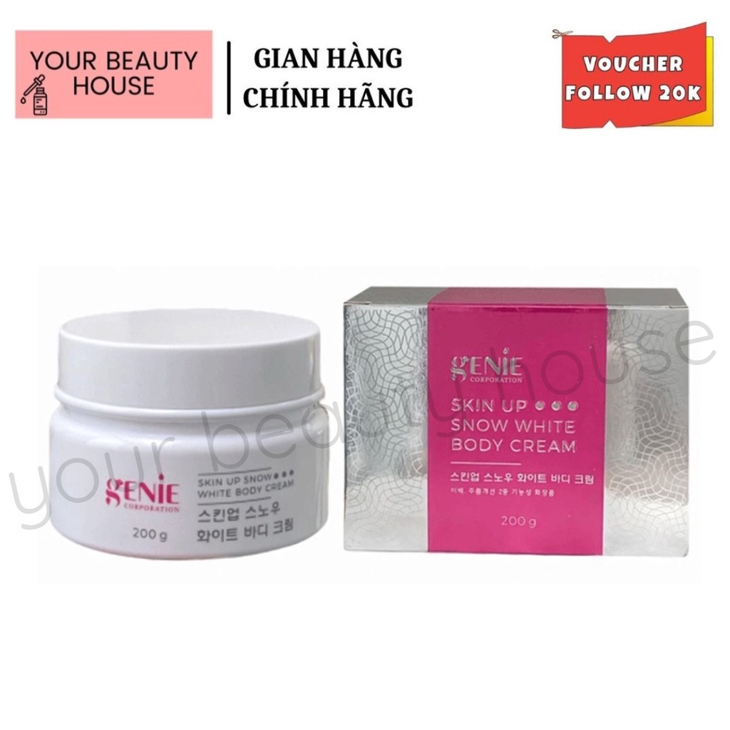 Kem dưỡng ẩm body genie skin up snow white body cream hàn quốc