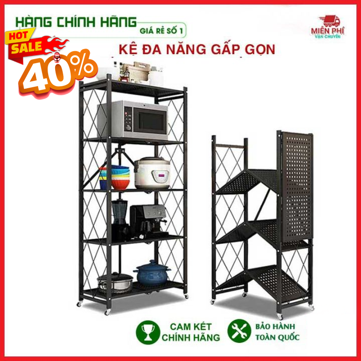 KỆ ĐỂ ĐỒ ĐA NĂNG GẤP GỌN - 3 TẦNG - 4 TẦNG - 5 TẦNG - CÓ BÁNH XE DI CHUYỂN - TẢI TRỌNG LÊN ĐẾN 300KG - SƠN TĨNH ĐIỆN BẢO HÀNG 12 THÁNG