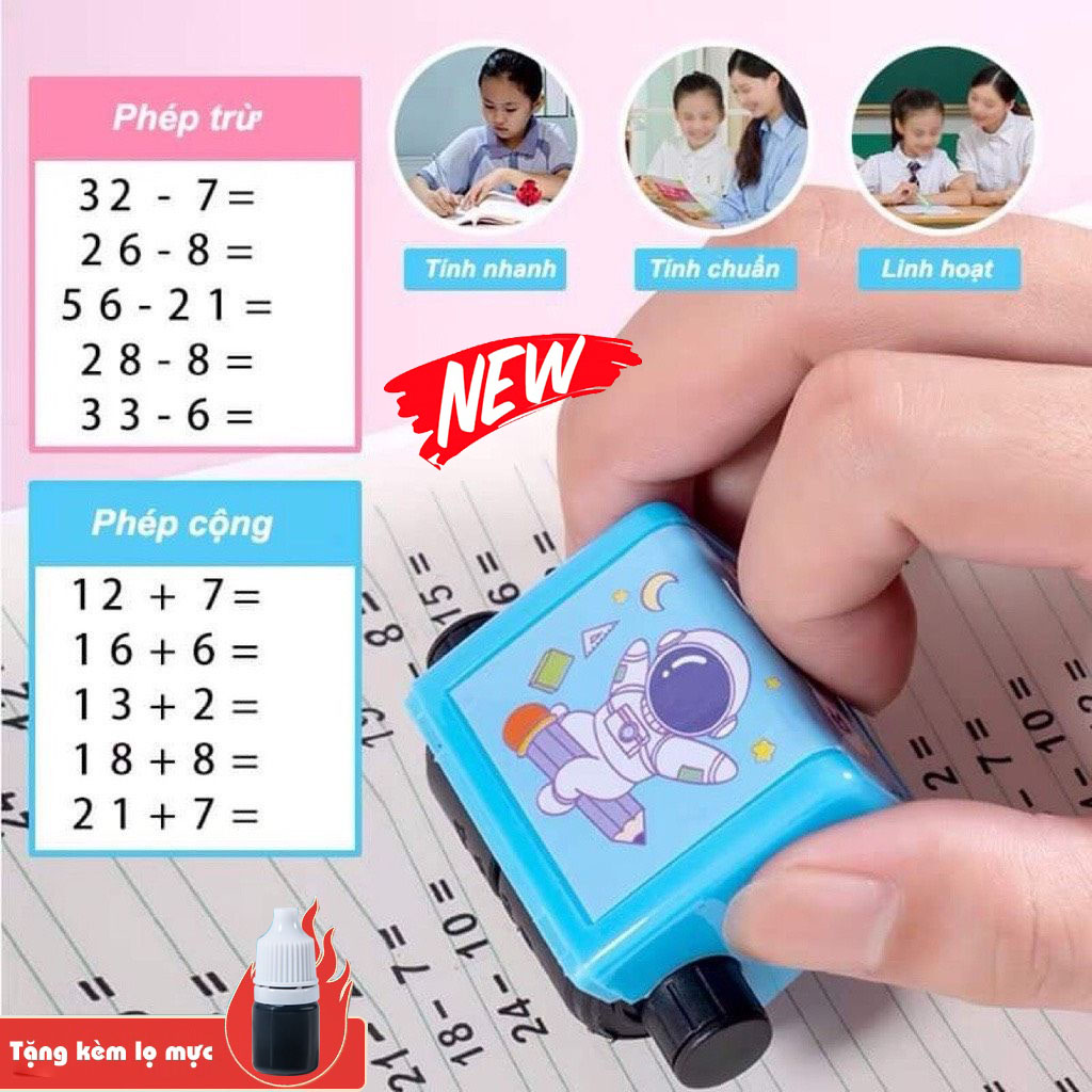 Máy in phép tính cộng trừ tự động - Con lăn tạo phép tính cộng trừ tự động - Máy tạo phép tính toán cộng trừ mini - Con lăn phép tính - Dụng cụ lăn phép tính - Con lăn in phéo tính - In phép tính cộng trừ