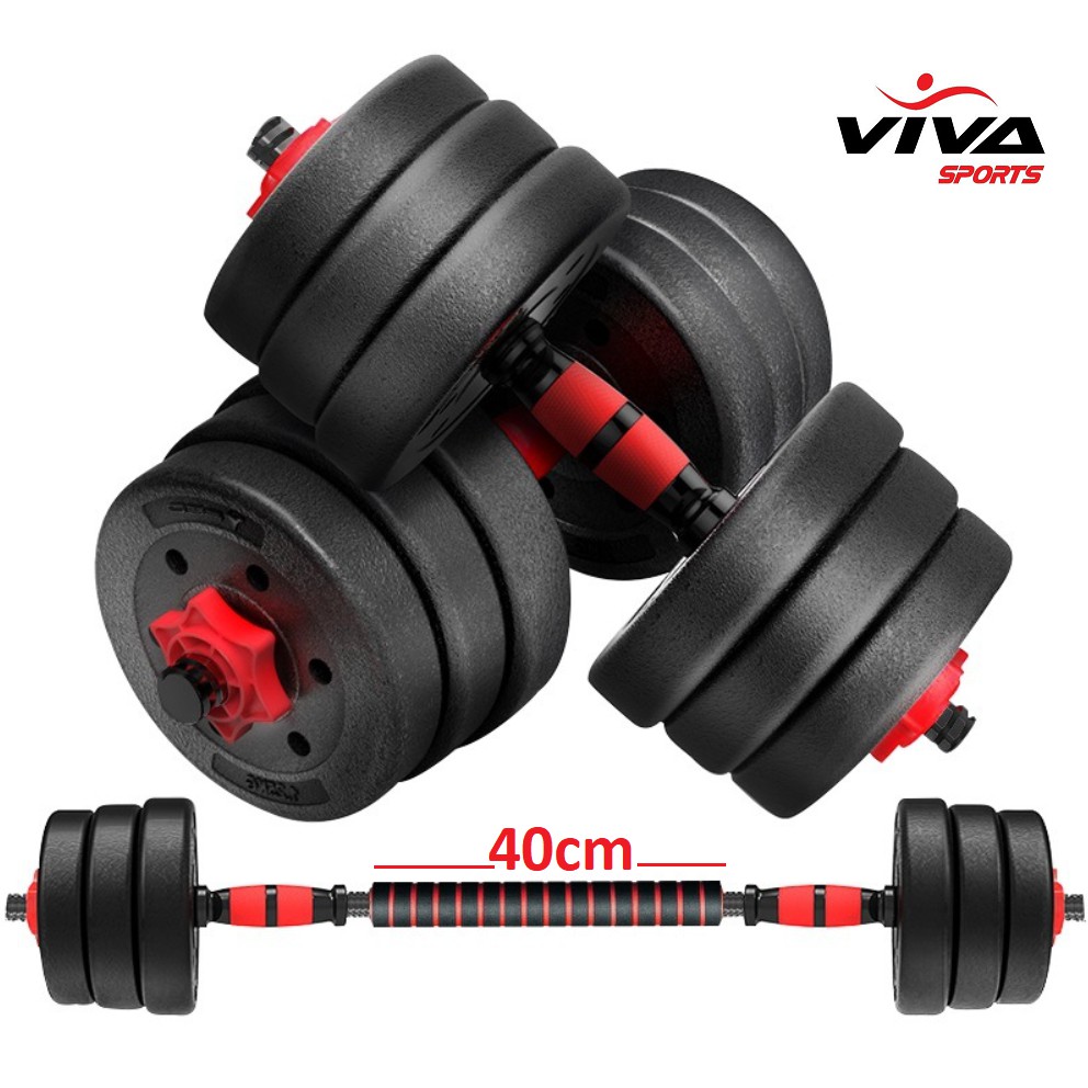 Tạ tay 2 in 1 kết hợp tạ đẩy (tạ đòn) loại 30KG - VivaSports (bảo hành 1 đổi 1 trong 7 ngày)