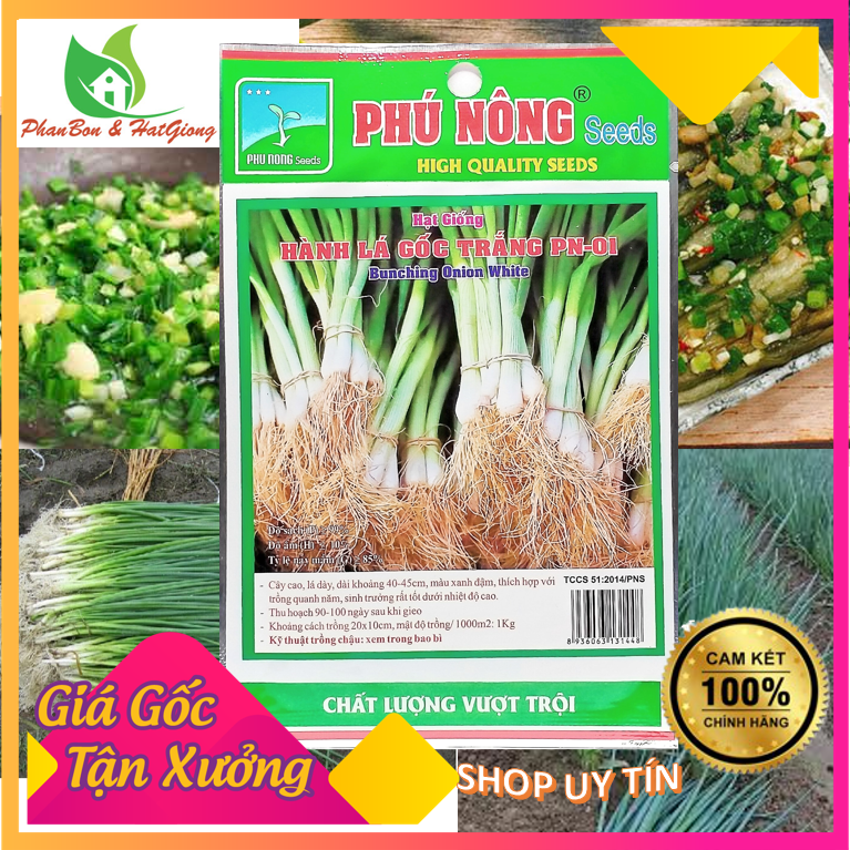 Hạt Giống Hành Lá Gốc Trắng Cao Sản Hạt Giống Hành Hương 2Gr Dễ Trồng, Nhanh Thu Hoạch - Phú Nông Seeds  | Shop Phân Bón, Hạt Giống Rau Củ Quả, Xơ Dừa, Mùn Dừa, Đất Sạch Trồng Rau Sạch Tp. Hồ Chí Minh