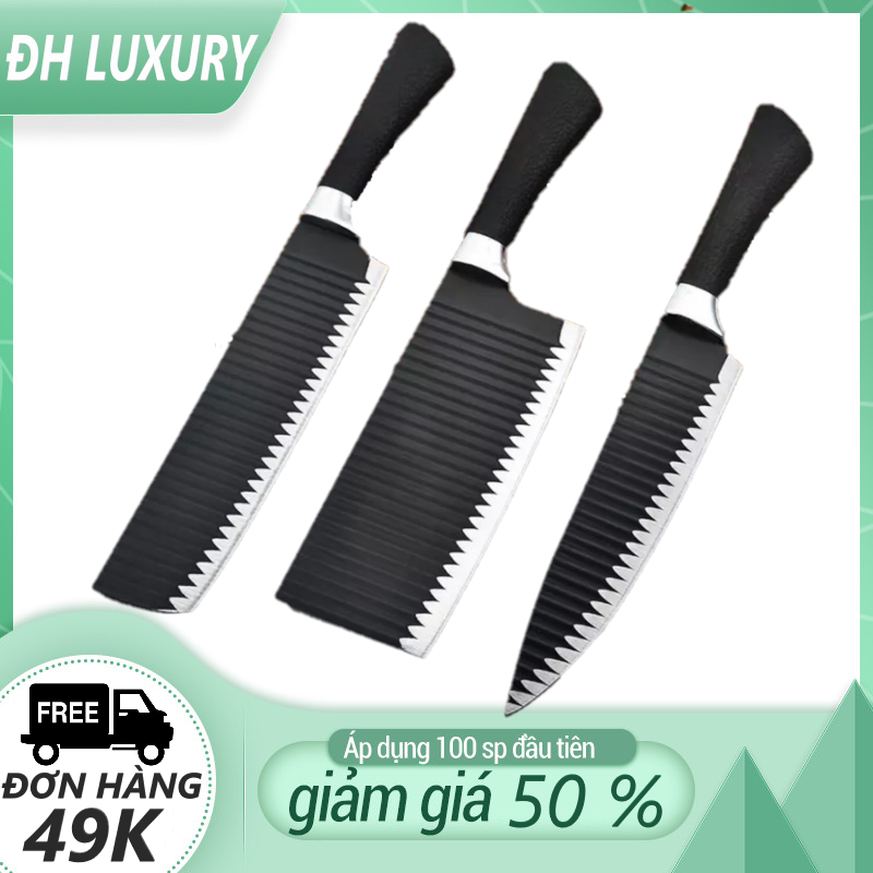Bộ 3 dao thép làm bếp kitchen kinife - dao nhà bếp bộ 3 món -bo dao - dao chặt - dao thái - mài dao - bộ dao kéo -bộ dao đa năng cực bén -bo dao 3 món - dao thái thịt - dao cắt hoa quả rau củ