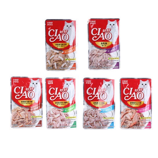Combo 10 gói pate ciao cho mèo, thức ăn cho mèo mọi lứa tuổi