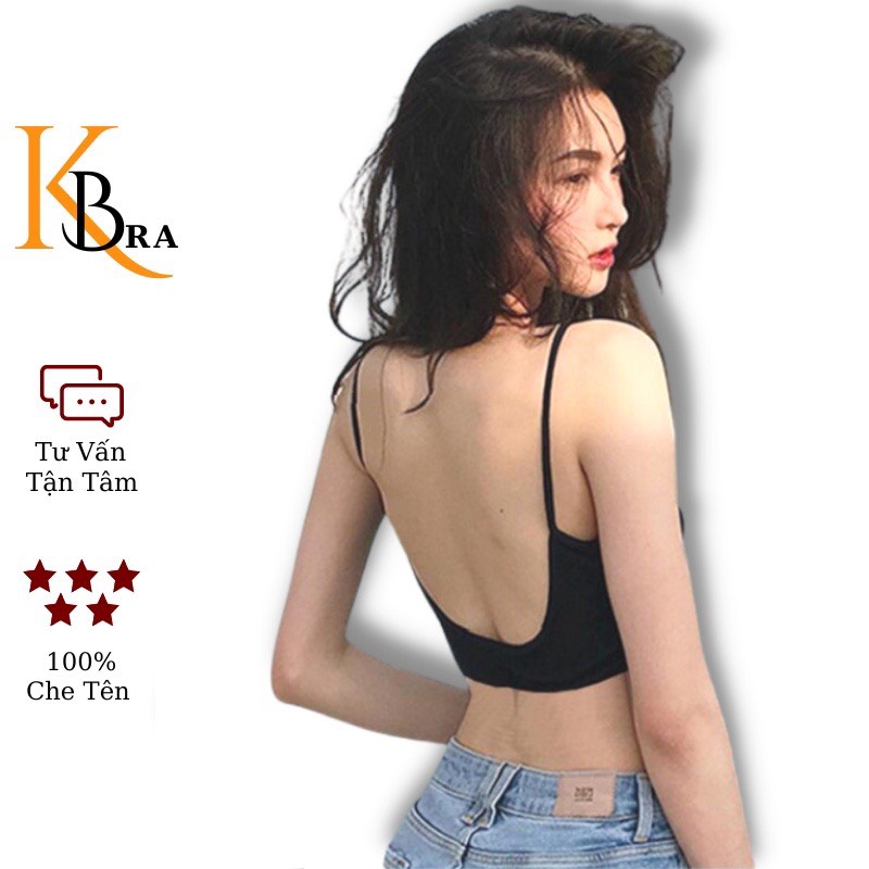 Áo ngực len tăm khoét lưng dáng u, áo lót ngực nữ hở lưng học sinh - 367