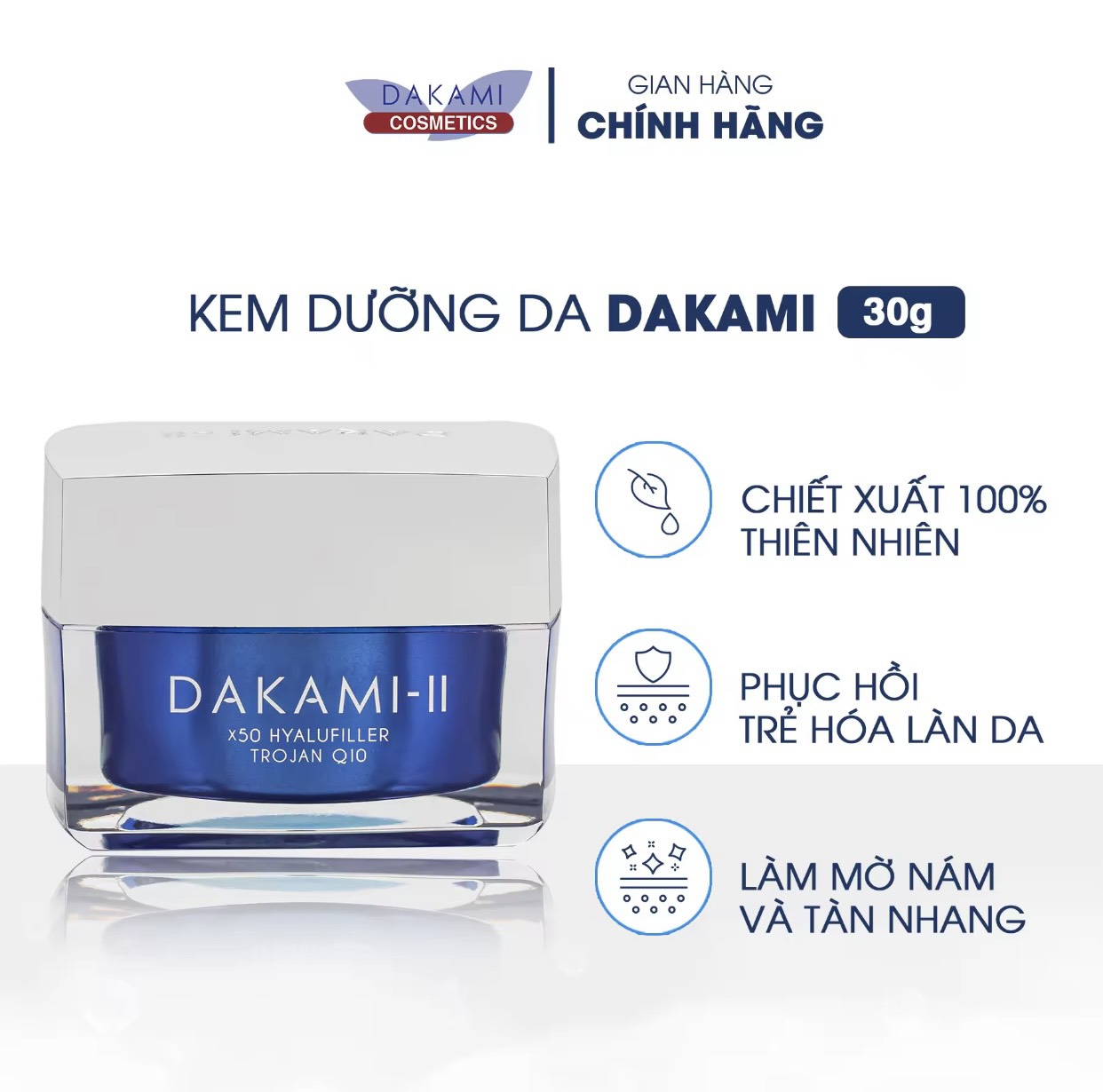 Kem trắng da dakami ii x50 hyalufiller trojan q10 - face dakami 2 chuyên dưỡng da lão hóa kem dưỡng da chống lão hoá ms3