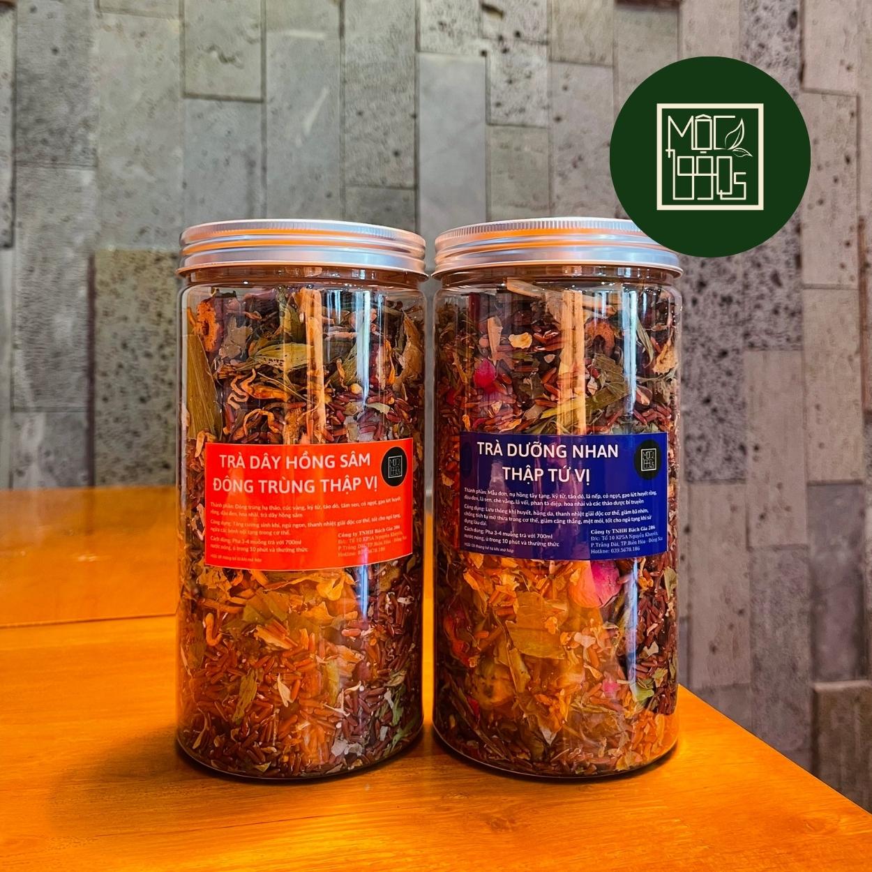 Trà thảo mộc gạo lứt 2 loại đông trùng & thập tứ vị 500gr kèm túi lọc