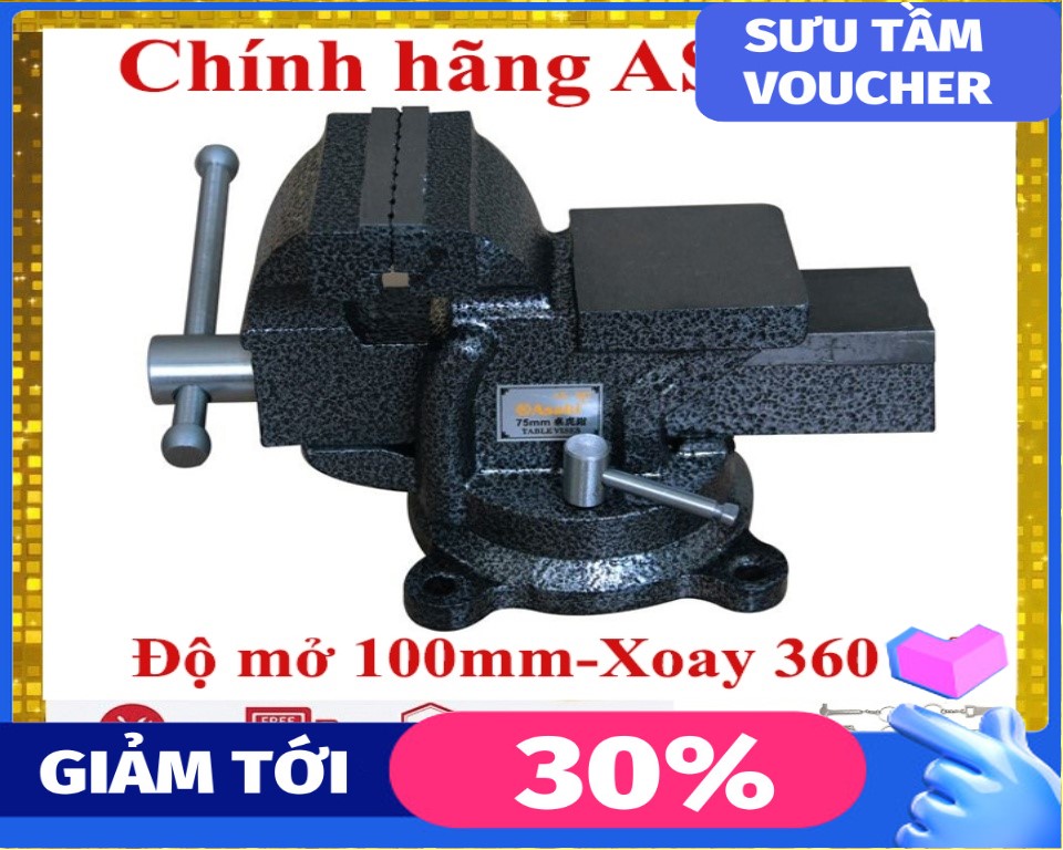 Ê tô Asaki AK 666 hàng chính hãng độ mở 100mm xoay 360 độ