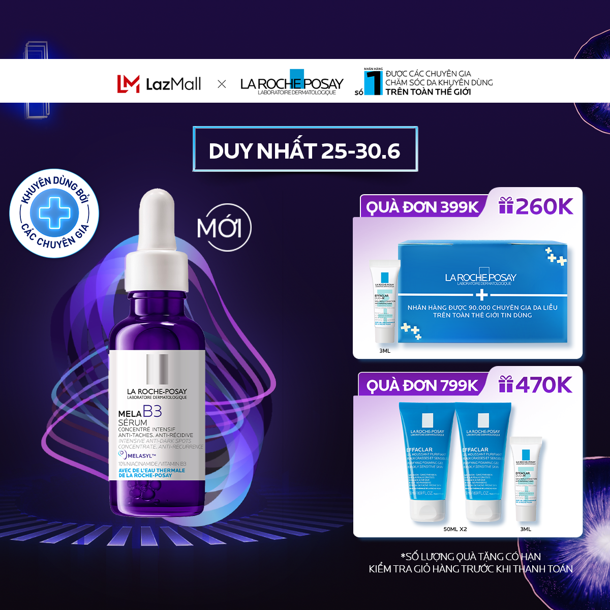 Dưỡng chất giảm thâm nám và dưỡng sáng toàn diện La Roche-Posay Mela B3 serum 30ml