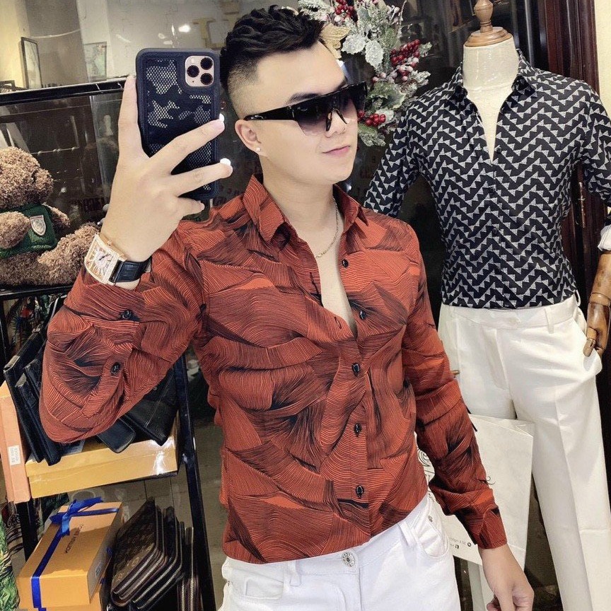 Áo sơ mi nam tay dài cao cấp-Áo sơ mi nam cổ bẻ hàn quốc - Chất liệu vải lụa mềm mại, thoáng mát ,thấm hút mồ hôi, không nhăn ,không xù ,không bay màu ( Full team mác ) NEW FASHION92 FDGF63