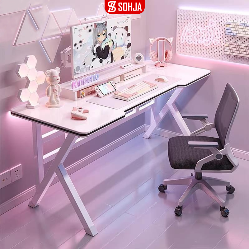 Bàn gaming SoHJa chân chữ K cao cấp khung thép sơn tĩnh điện mặt gỗ MDF - SM80