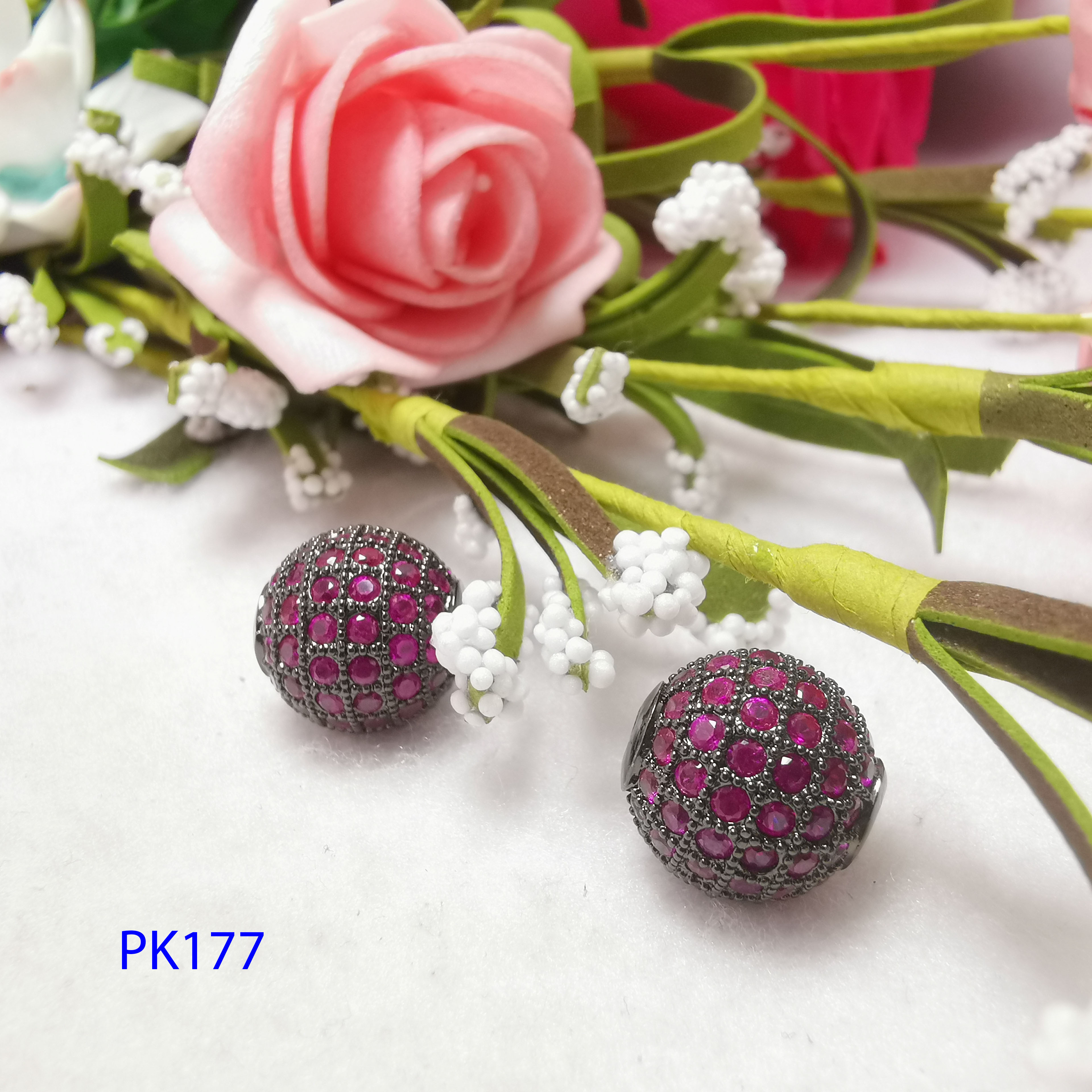 Charm tròn đính full đá phối vòng chuỗi trang sức phụ kiện nam nữ pk173 pk175