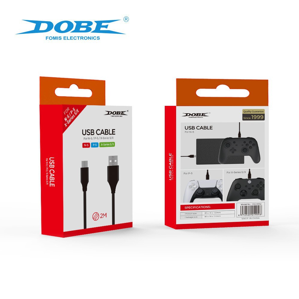 Cáp sạc đầu Type-C thương hiệu Dobe dùng cho tay cầm DualSense PS5, Pro Controller, Xbox Series S/X, máy Nintendo Switch_GameToysVN
