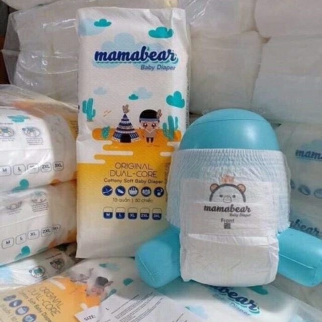 Bịch 50 miêng bỉm quần Mamabear cao cấp - Có miếng dán sau, có vạch báo đầy, bo mông MAMA BEAR