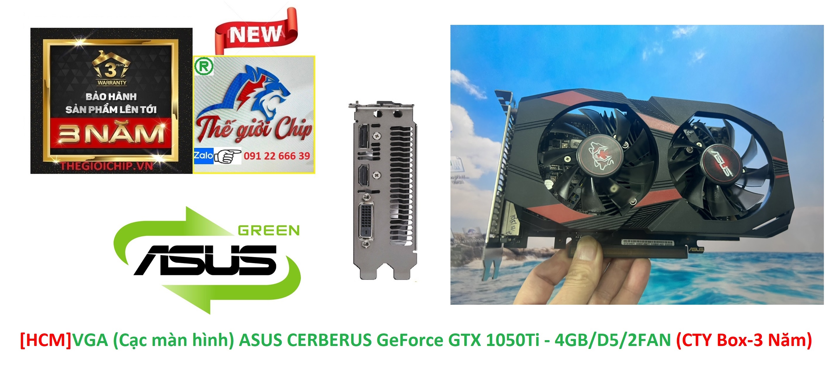 Vga asus cerberus geforce gtx 1050ti - 4gb/d5/2fan