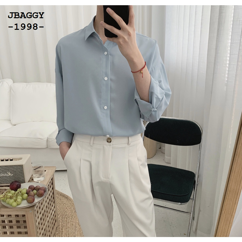 Áo Sơ Mi nam tay dài chất liệu Vải Lụa Chống Nhăn  phong cách công sở thanh lịch có nhiều size JBAGGY