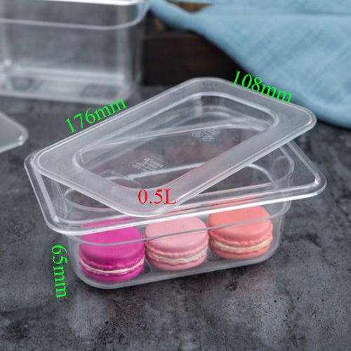 Khay mica có nắp đựng topping gn 1/9x65