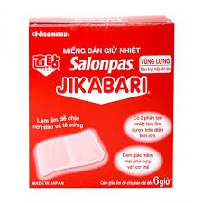 Miếng dán giữ nhiệt giúp làm ấm cơ thể, giảm đau mỏi cơ, giảm đau bụng kinh salonpas jikabari hộp 8 miếng