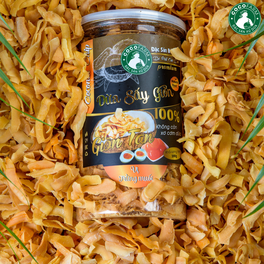 Dừa sấy giòn cao cấp Cocofarm vị Trứng muối