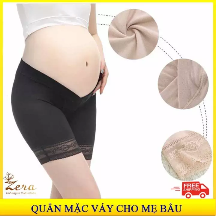 Quần mặc trong váy dành cho mẹ bầu + Thun lạnh + Thoáng mát tạo cảm giác thoải mái giúp mẹ tự tin + Freesize