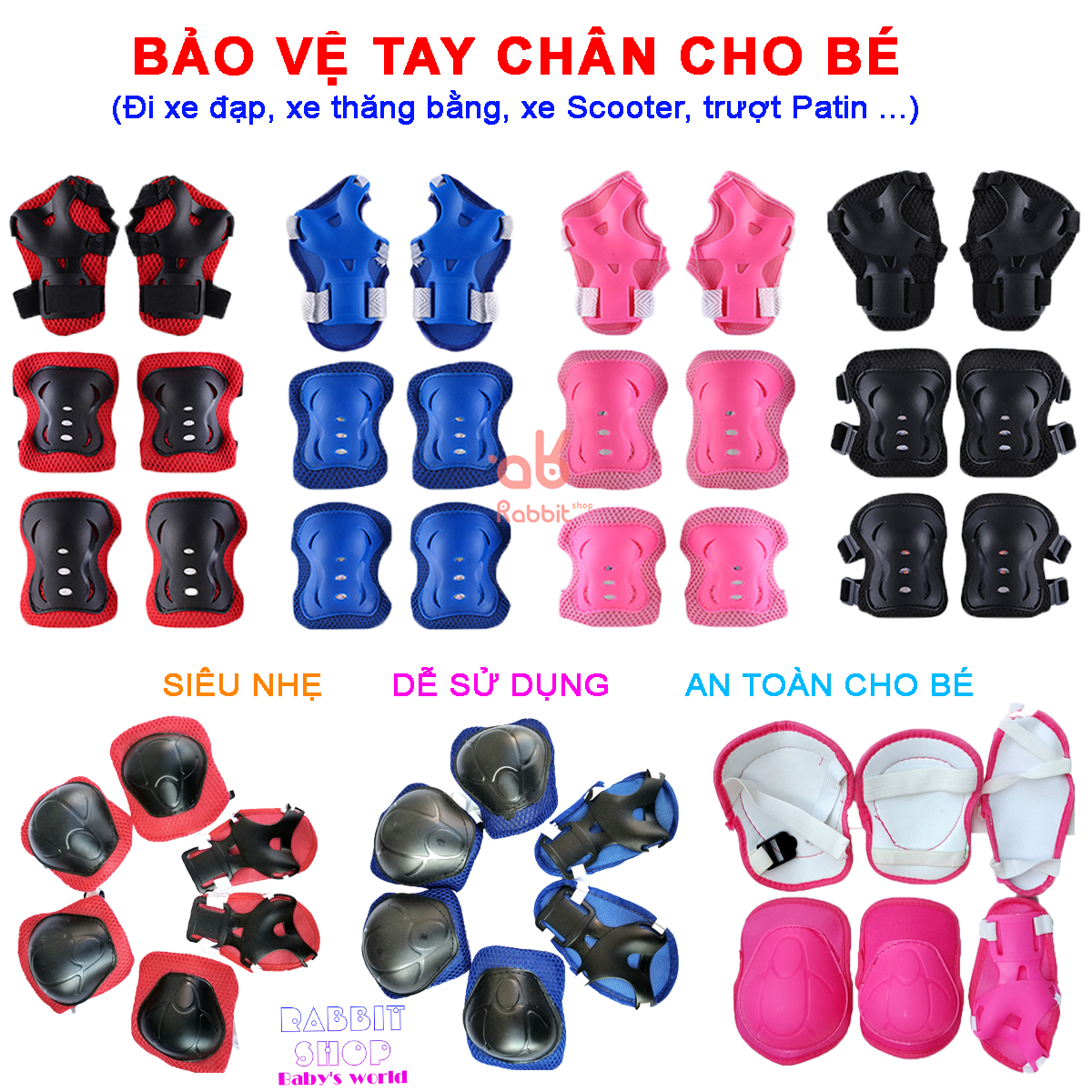 Bảo vệ tay chân cho bé Trượt patin Trượt ván Đi xe thăng bằng Đi xe scooter Đi xe đạp Chơi thể thao ...