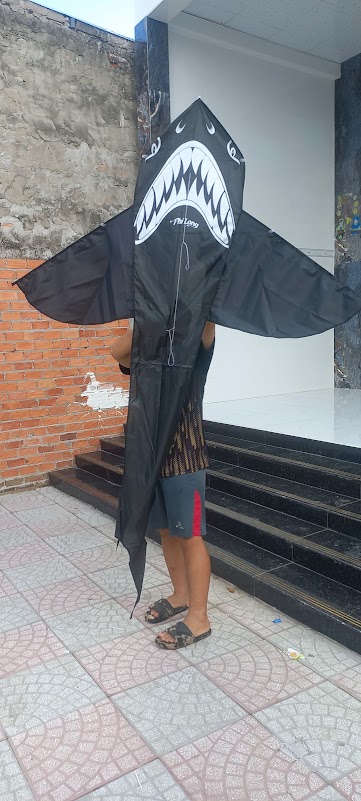 Diều cá mập khủng lồ 2.4m phi long đen  siêu đầm siêu to