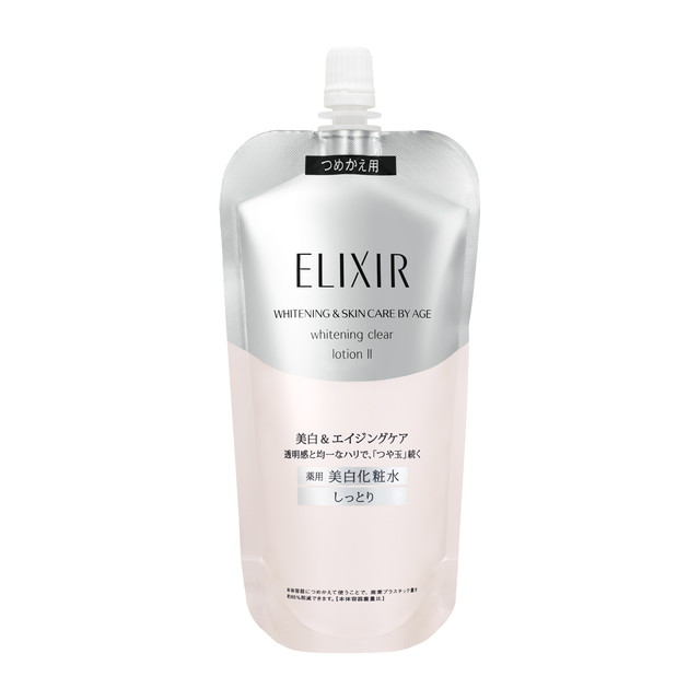 Nước hoa hồng trắng da, chống lão hóa Shiseido Elixir Whitening Clear Lotion II 150ml - [Túi thay thế]