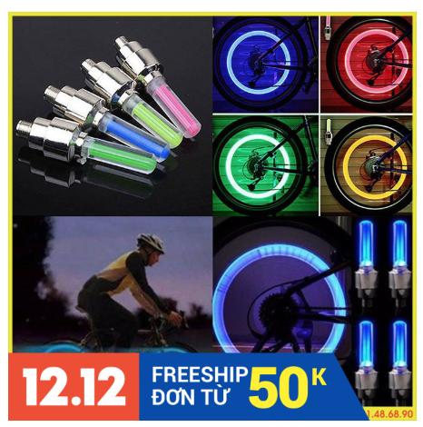 Bộ 2 đèn led gắn van bánh xe đạp xe máy ô tô